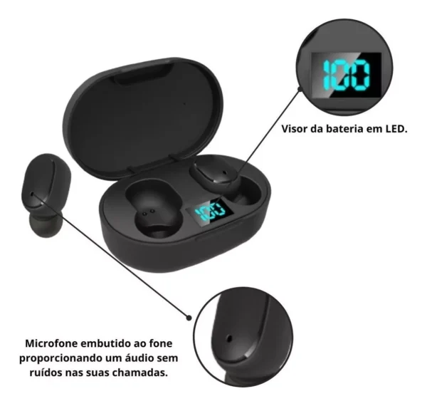 Fone De Ouvido Bluetooth Sem Fio Tws Microfone Todos Celular - Image 7