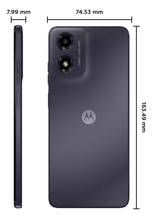 Smartphone Motorola Moto g04s - 128GB 8GB (4GB RAM+4GB Ram Boost) AI Camera 16MP sensor FPS lateral - Grafite - Image 5